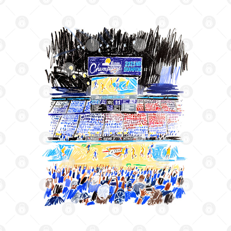 Oklahoma City Thunder Indiana Pacers Stadium Art T Shirt Unisex