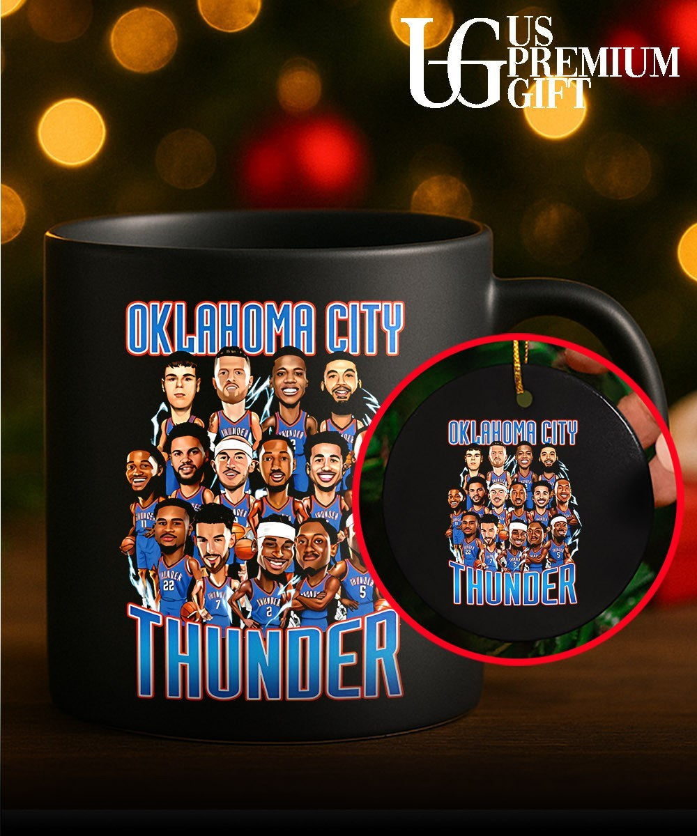 Oklahoma City Thunder NBA Basketball Team Players Roster caricature art shirt Unisex