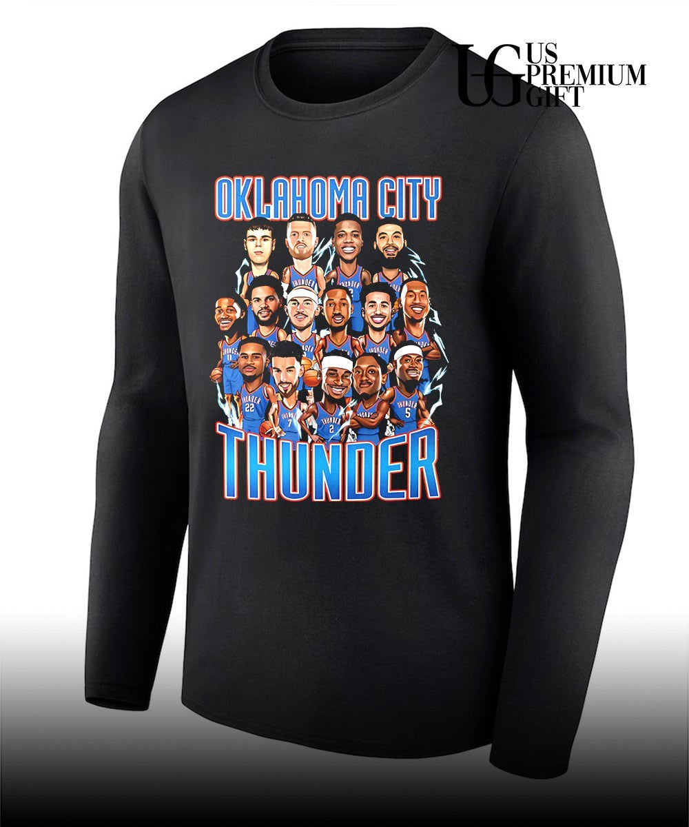 Oklahoma City Thunder NBA Basketball Team Players Roster caricature art shirt Unisex