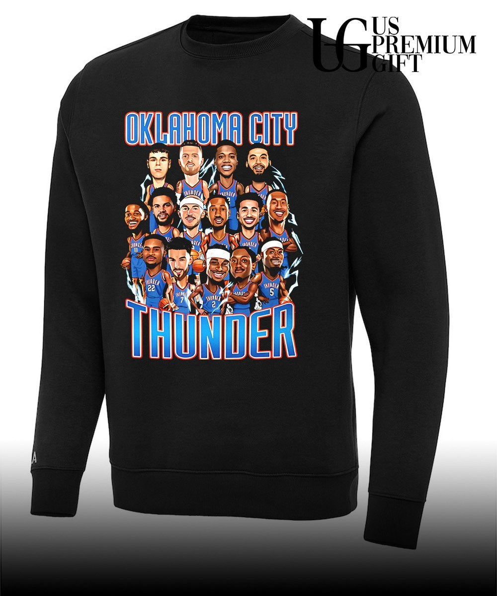 Oklahoma City Thunder NBA Basketball Team Players Roster caricature art shirt Unisex