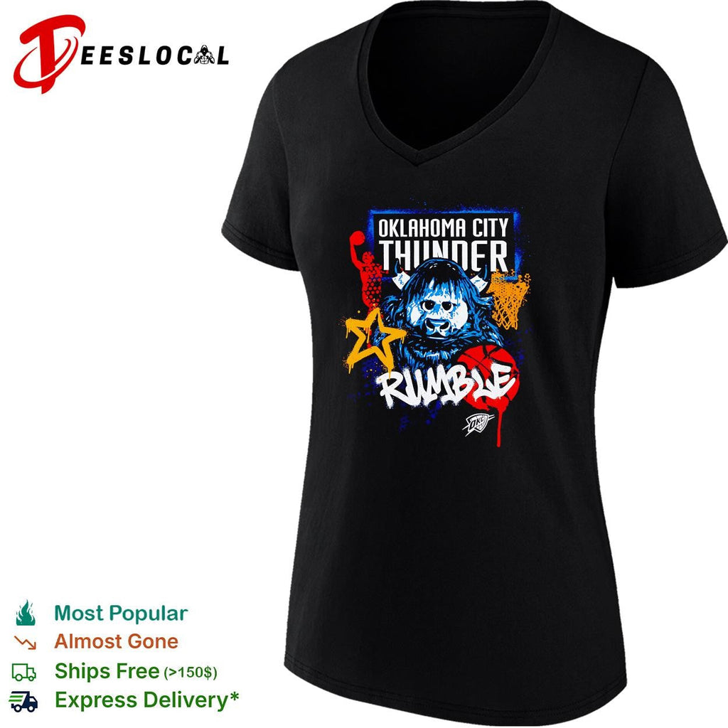 Oklahoma City Thunder Rumble the Bison mascot basketball illustration graphic shirt Unisex