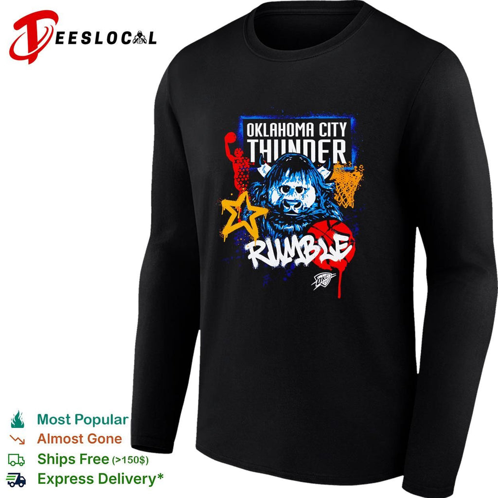 Oklahoma City Thunder Rumble the Bison mascot basketball illustration graphic shirt Unisex