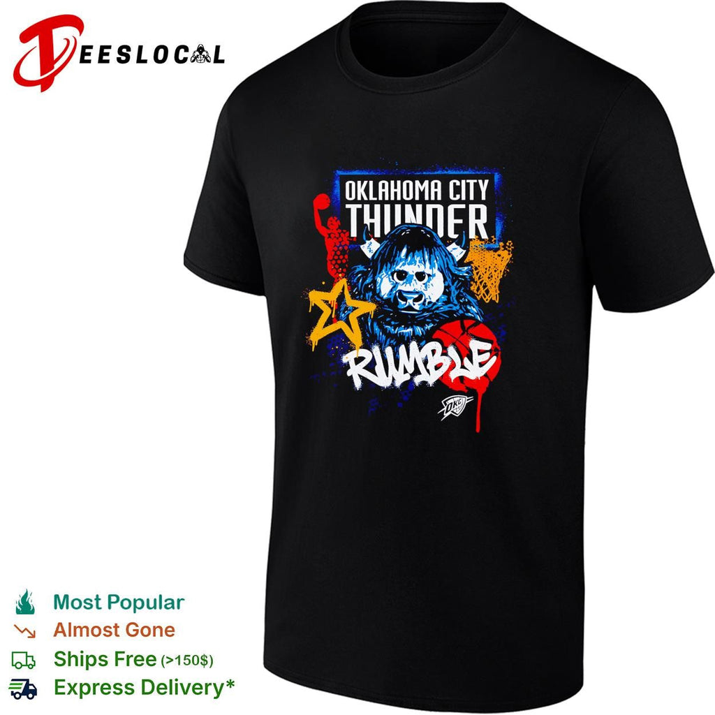 Oklahoma City Thunder Rumble the Bison mascot basketball illustration graphic shirt Unisex
