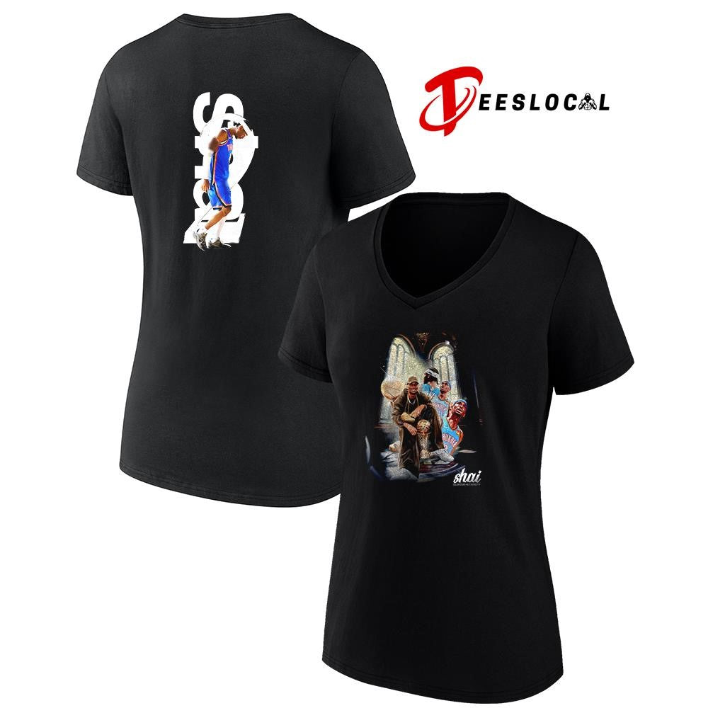 Oklahoma City Thunder Shai Gilgeous Alexander oil painting retro number shirt Unisex
