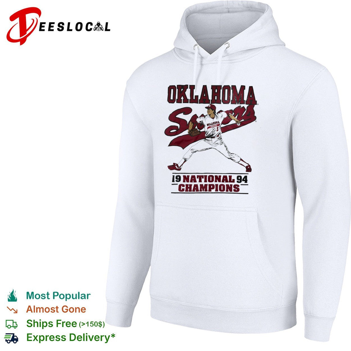 Oklahoma Sooners 1994 National Champions Baseball Shirt Unisex