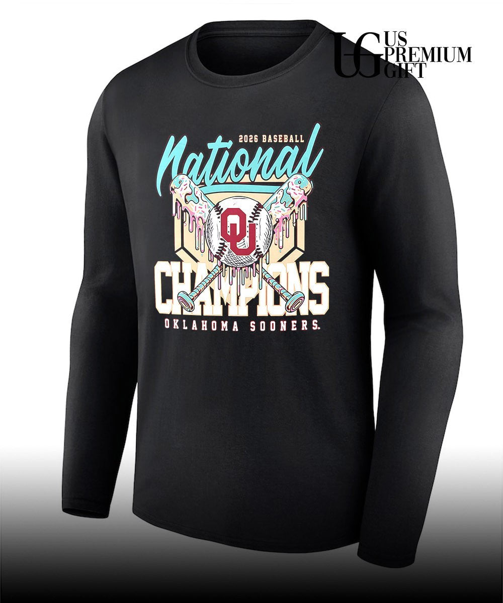 Oklahoma Sooners 2026 Baseball National Champions Team logo melted shirt Unisex