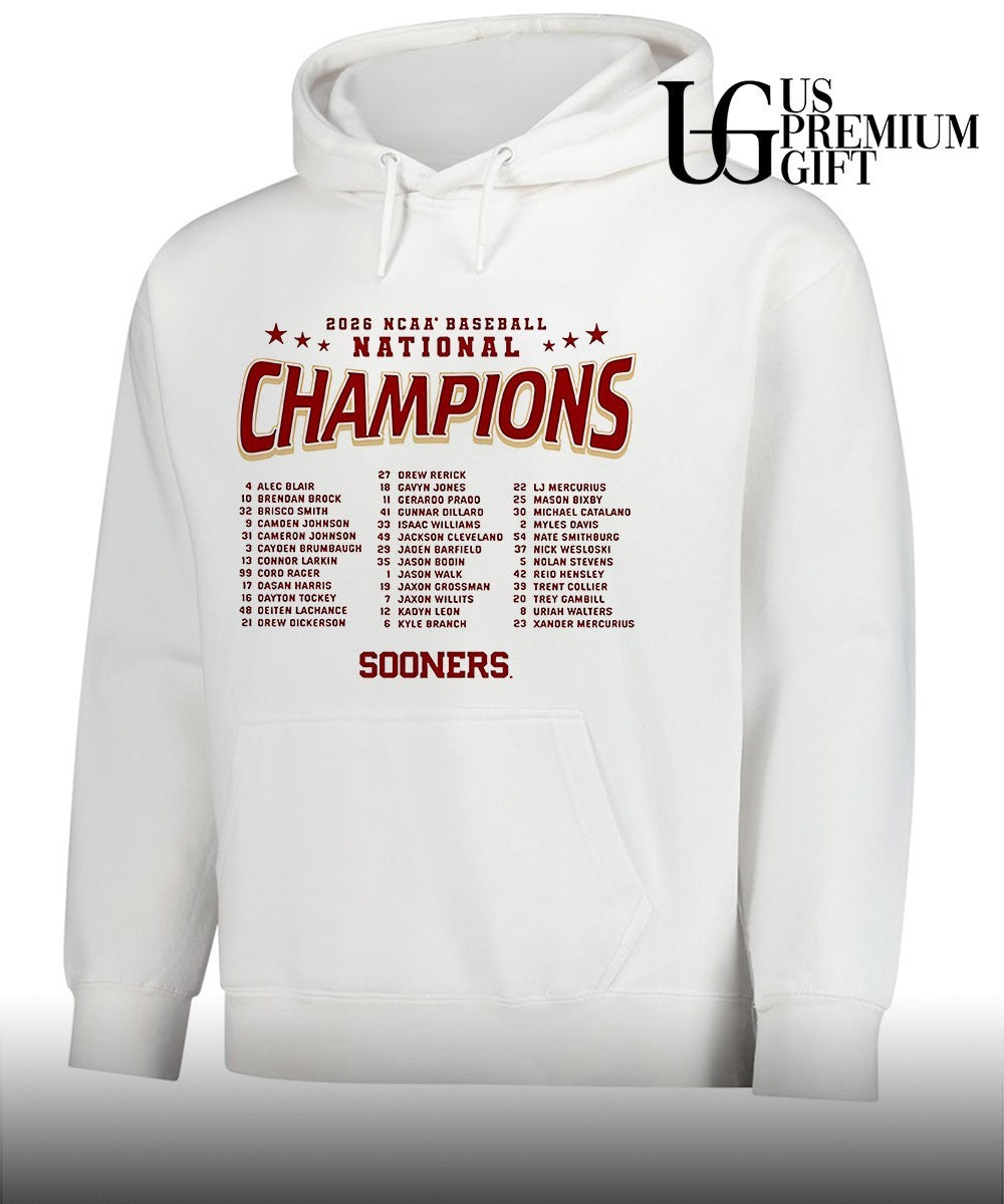 Oklahoma Sooners 2026 NCAA Baseball Men’s College World Series Champions Roster shirt Unisex