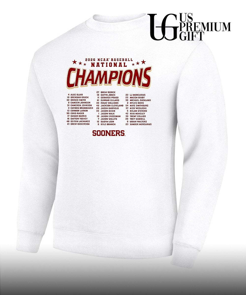 Oklahoma Sooners 2026 NCAA Baseball Men’s College World Series Champions Roster shirt Unisex