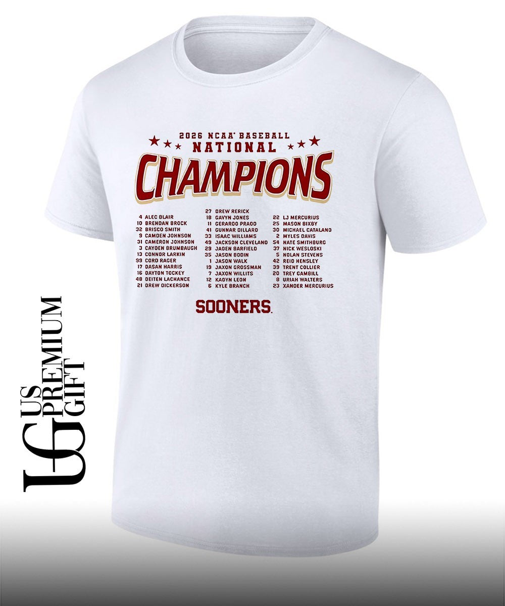Oklahoma Sooners 2026 NCAA Baseball Men’s College World Series Champions Roster shirt Unisex