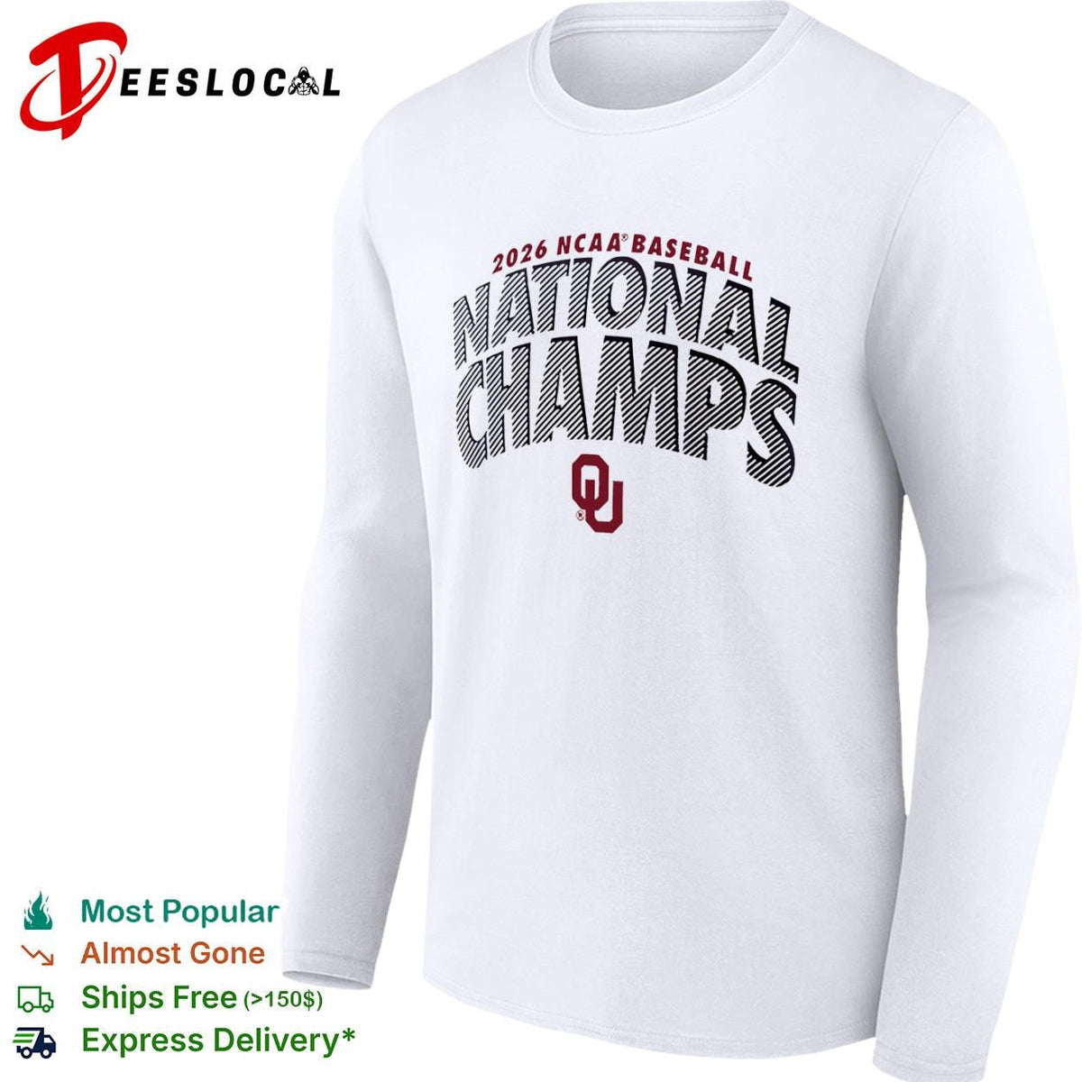 Oklahoma Sooners 2026 NCAA Baseball National Champs OU Logo shirt Unisex