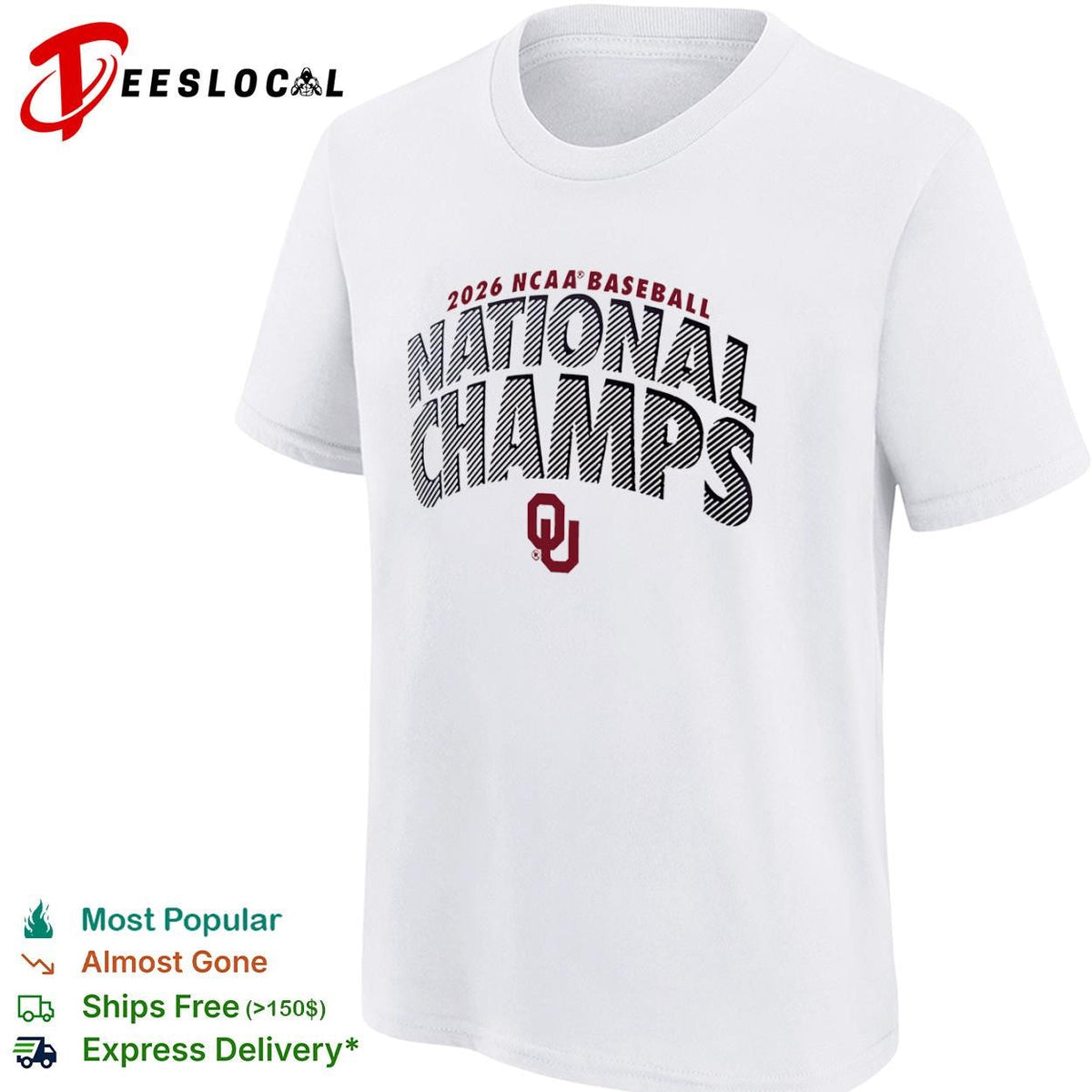 Oklahoma Sooners 2026 NCAA Baseball National Champs OU Logo shirt Unisex