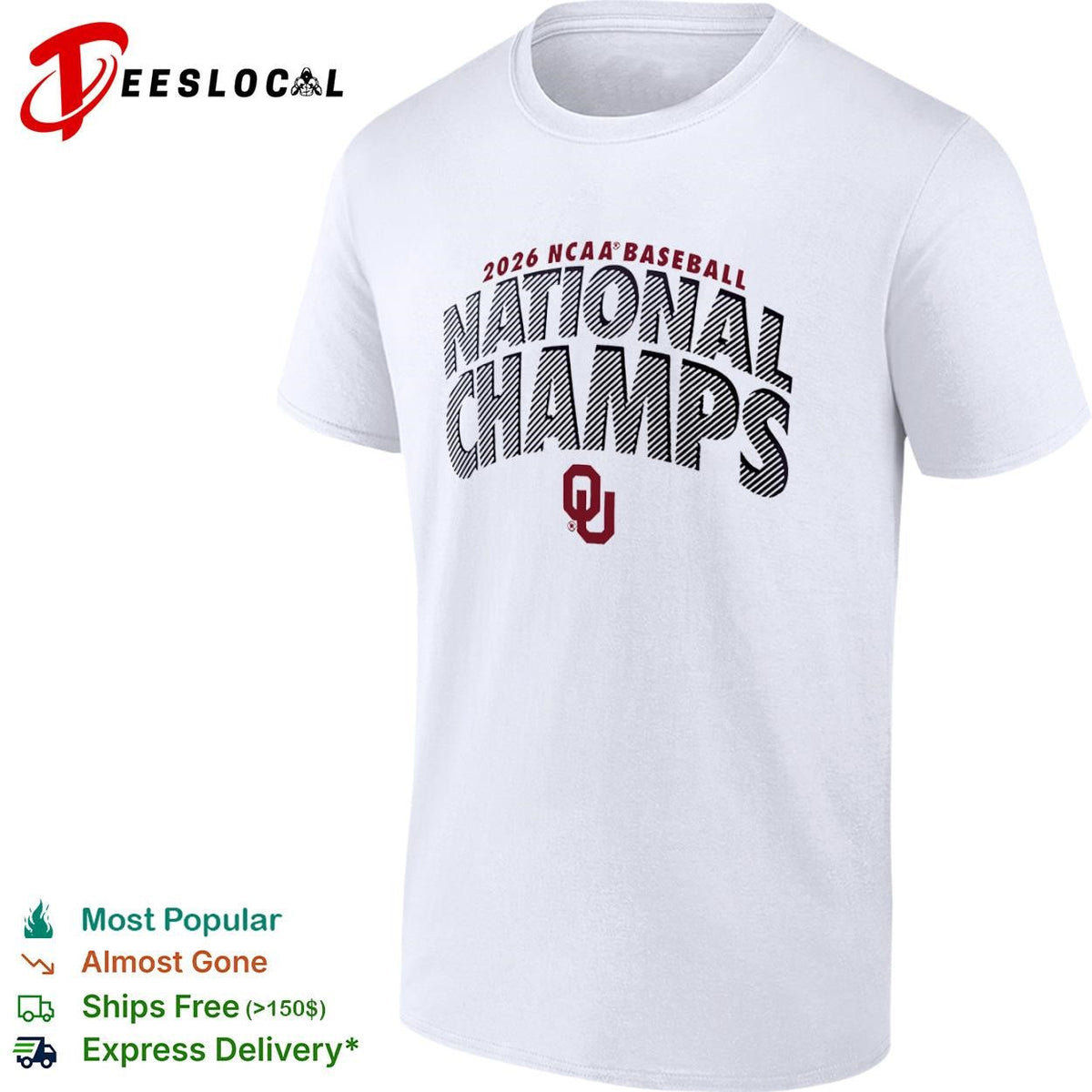 Oklahoma Sooners 2026 NCAA Baseball National Champs OU Logo shirt Unisex
