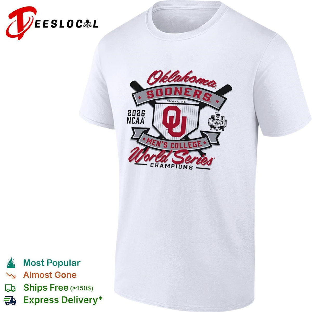 Oklahoma Sooners 2026 NCAA Men College World Series Champions Omaha NE shirt Unisex