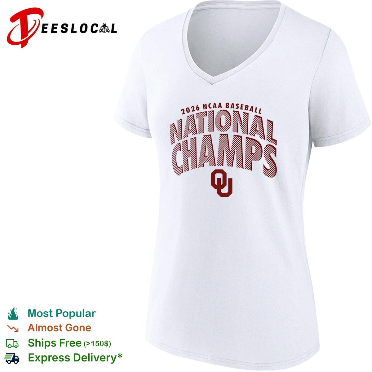 Oklahoma Sooners 2026 NCAA baseball national champs striped shirt Unisex