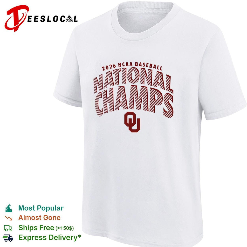 Oklahoma Sooners 2026 NCAA baseball national champs striped shirt Unisex