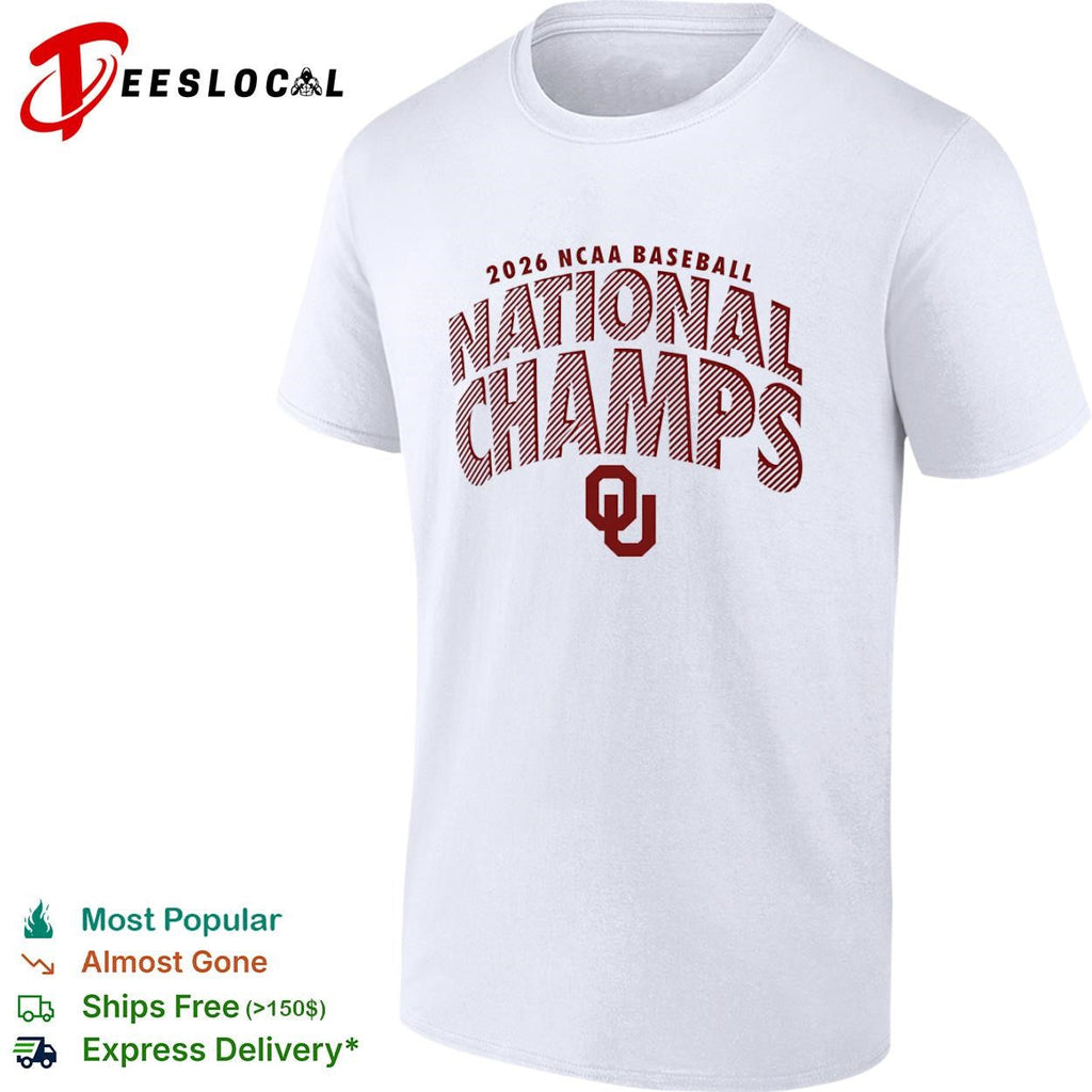 Oklahoma Sooners 2026 NCAA baseball national champs striped shirt Unisex