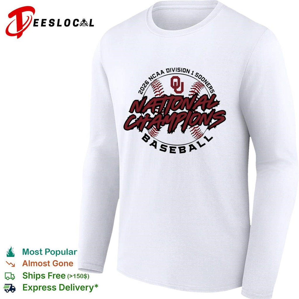 Oklahoma Sooners 2026 NCAA division I national champions baseball graphic shirt Unisex