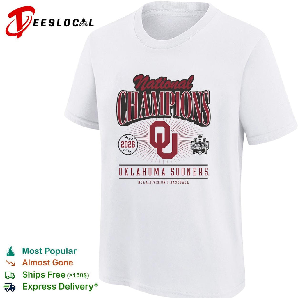 Oklahoma Sooners 2026 National Champions College World Series NCAA Baseball shirt Unisex
