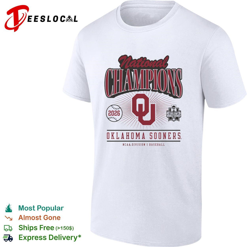 Oklahoma Sooners 2026 National Champions College World Series NCAA Baseball shirt Unisex