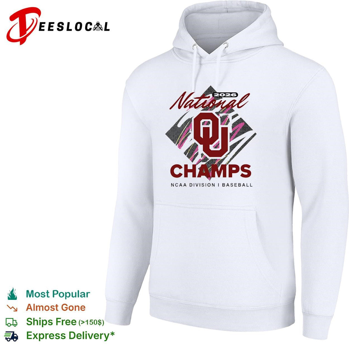 Oklahoma Sooners 2026 national champs diamond logo NCAA Division I baseball shirt Unisex