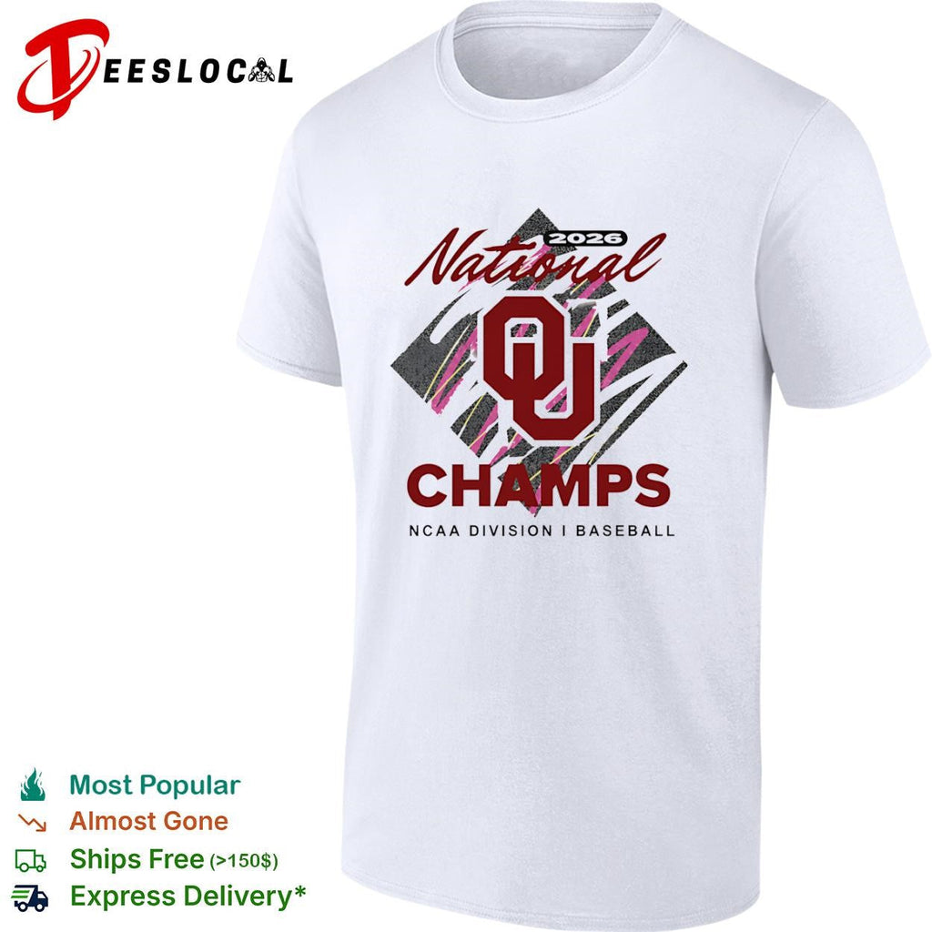 Oklahoma Sooners 2026 national champs diamond logo NCAA Division I baseball shirt Unisex