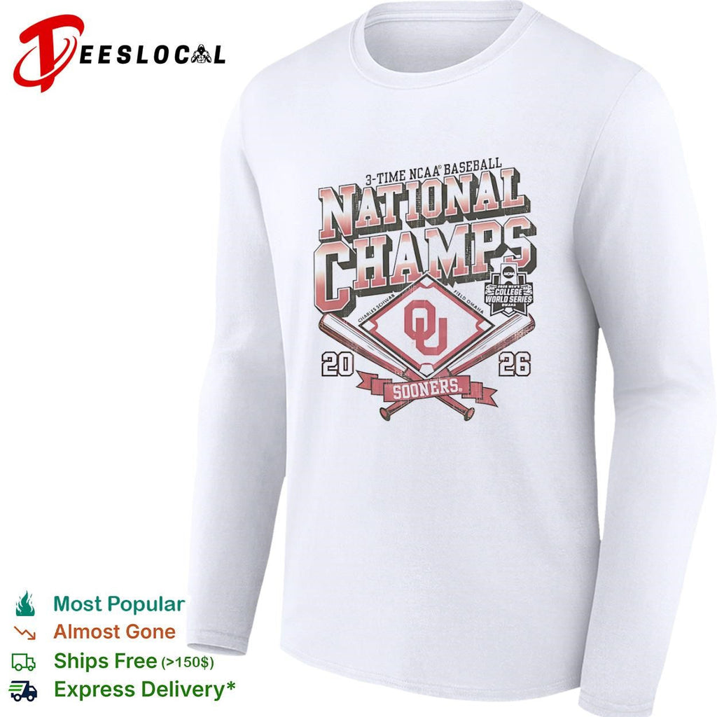 Oklahoma Sooners 3 Time NCAA Baseball National Champs Charles Schwab Field Omaha shirt Unisex