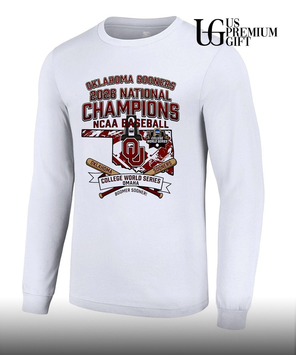 Oklahoma Sooners 3 Time National Champions NCAA Division I Baseball 2026 shirt Unisex