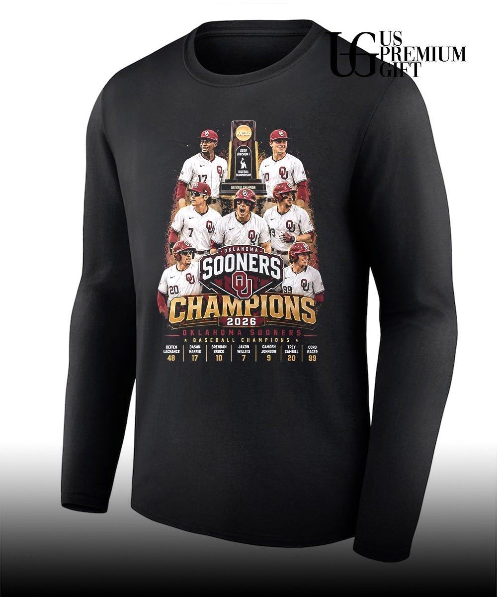Oklahoma Sooners Baseball NCAA 2026 Division I National Champion Sooners Champions shirt Unisex