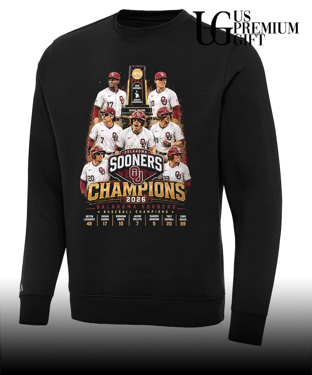 Oklahoma Sooners Baseball NCAA 2026 Division I National Champion Sooners Champions shirt Unisex