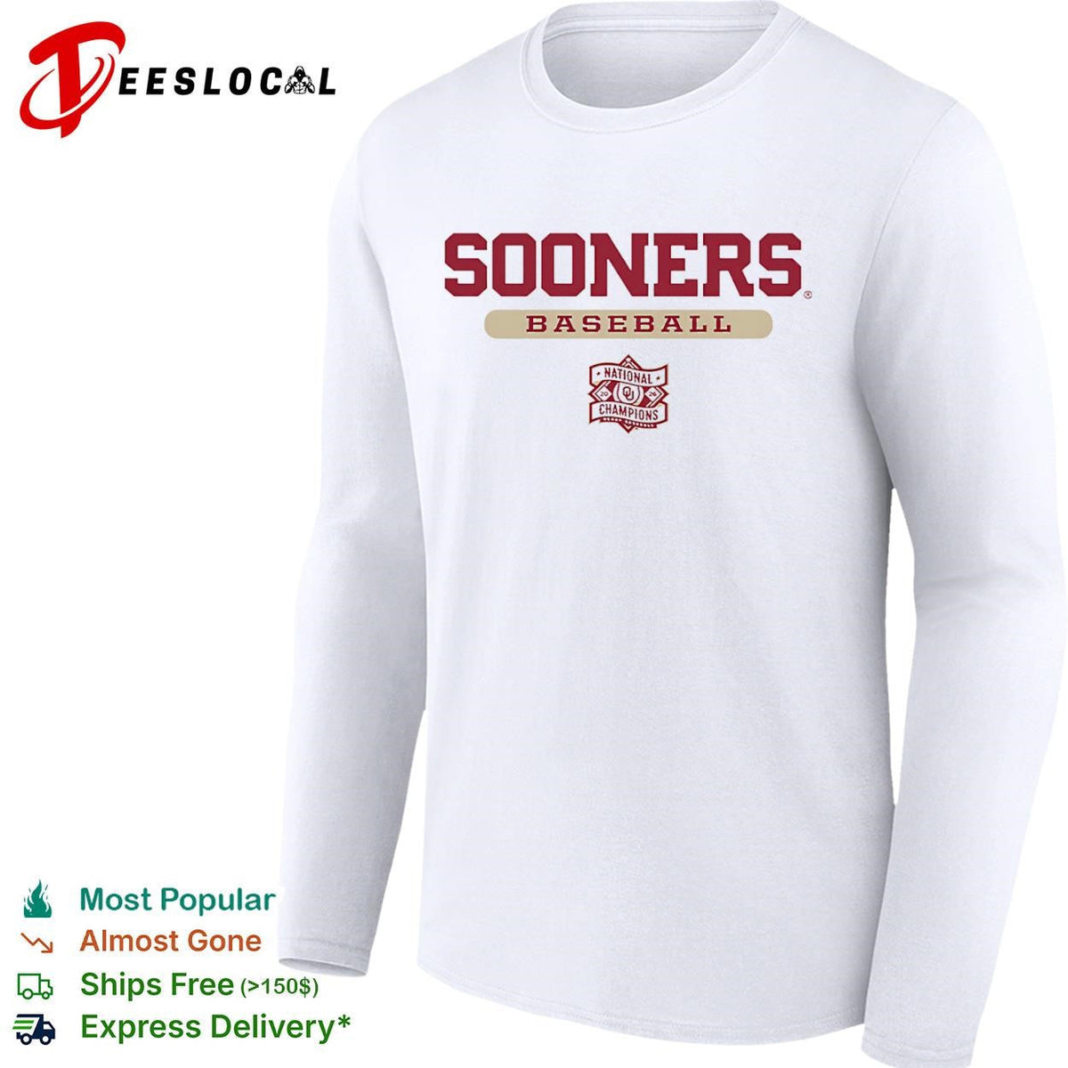 Oklahoma Sooners Baseball National Champions 2016 University Athletics logo shirt Unisex