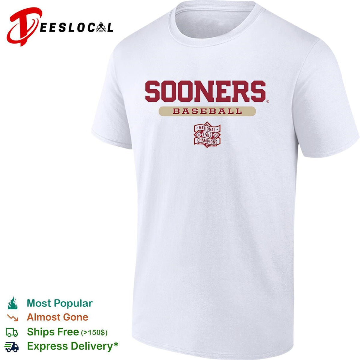 Oklahoma Sooners Baseball National Champions 2016 University Athletics logo shirt Unisex