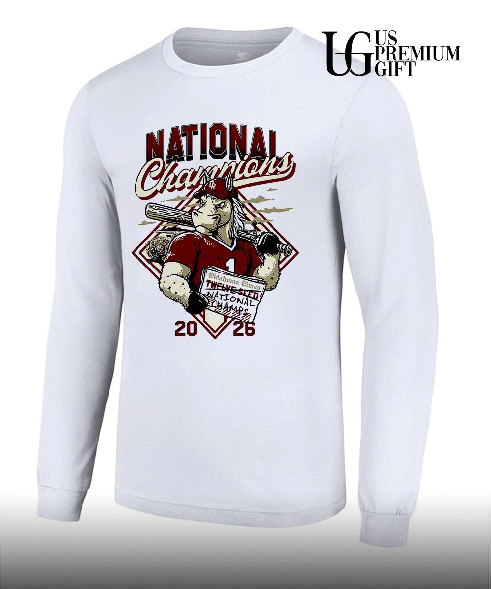 Oklahoma Sooners Baseball National Champions Twelve Seed Newspaper 2026 shirt Unisex