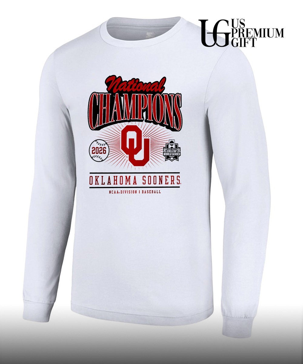Oklahoma Sooners NCAA Baseball National Champions 2026 Men’s College World Series shirt Unisex