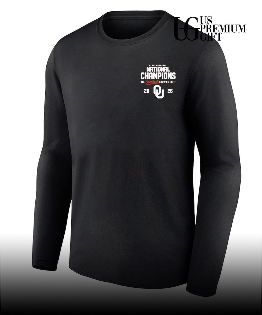Oklahoma Sooners NCAA Baseball National Champions The Greatest Show on Dirt 2026 shirt Unisex
