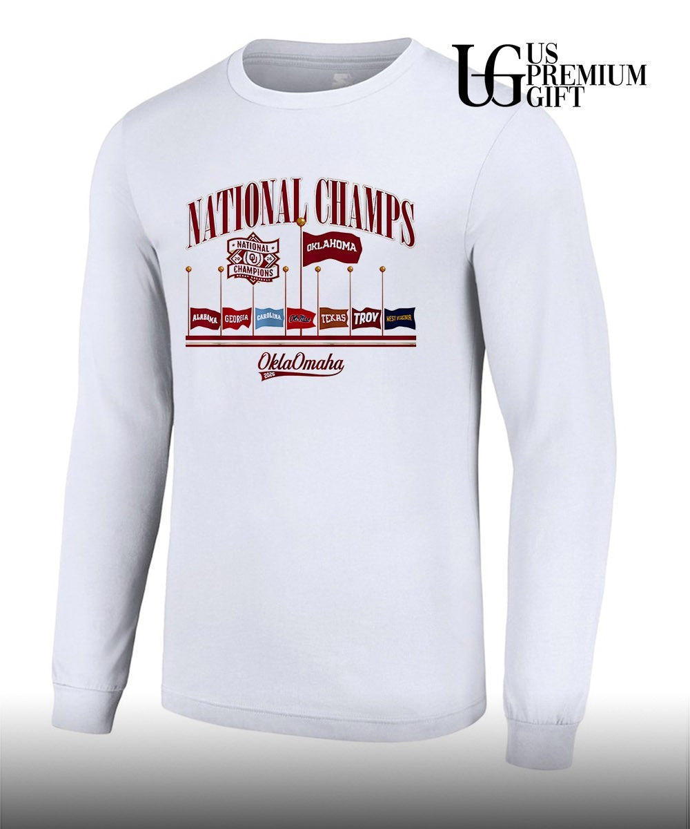 Oklahoma Sooners NCAA Baseball National Champs OklaOmaha 2026 Alabama Georgia flags shirt Unisex