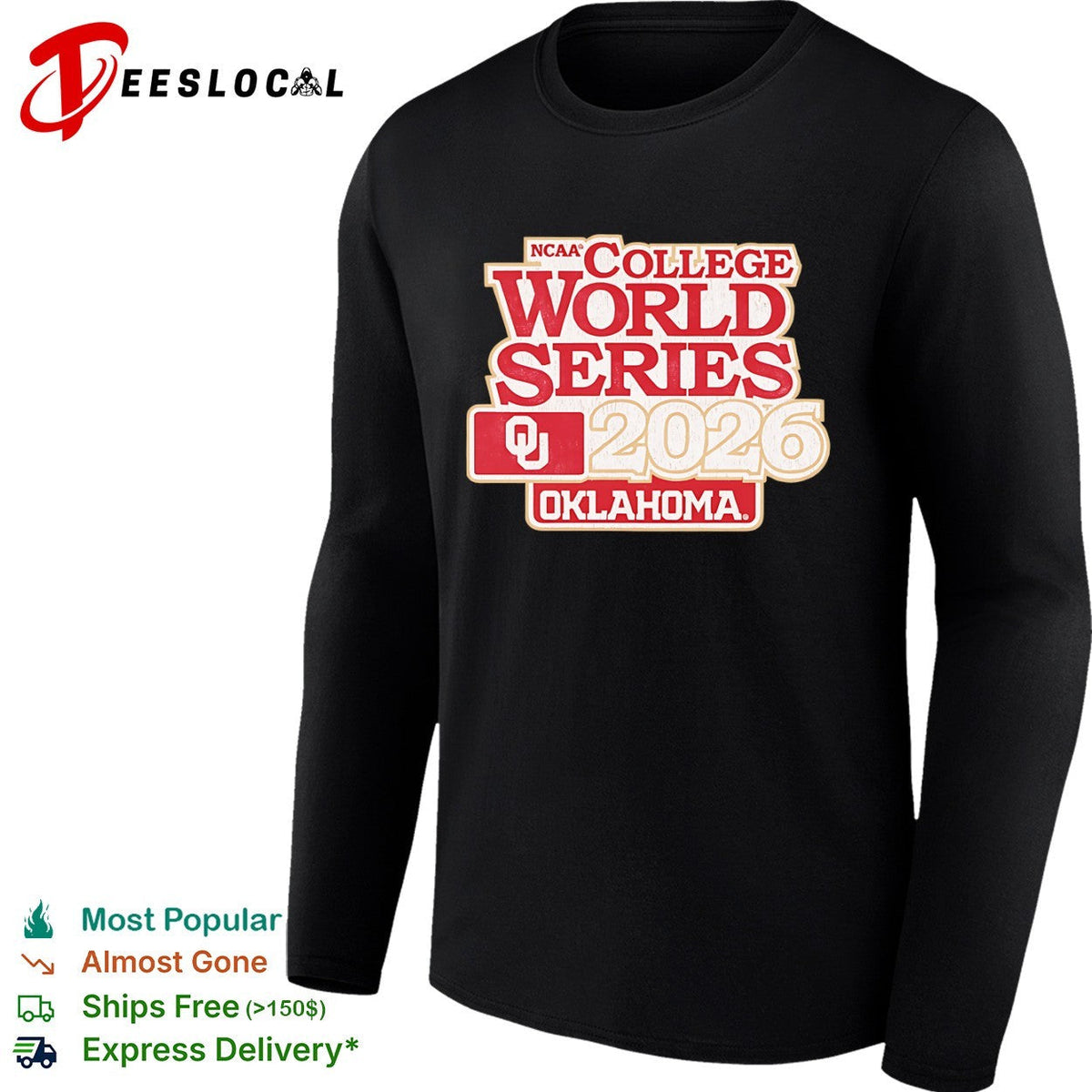 Oklahoma Sooners NCAA College World Series 2026 shirt Unisex