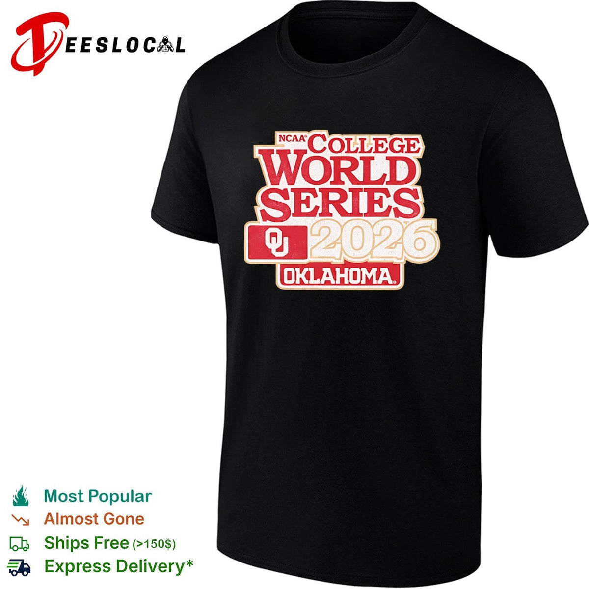Oklahoma Sooners NCAA College World Series 2026 shirt Unisex