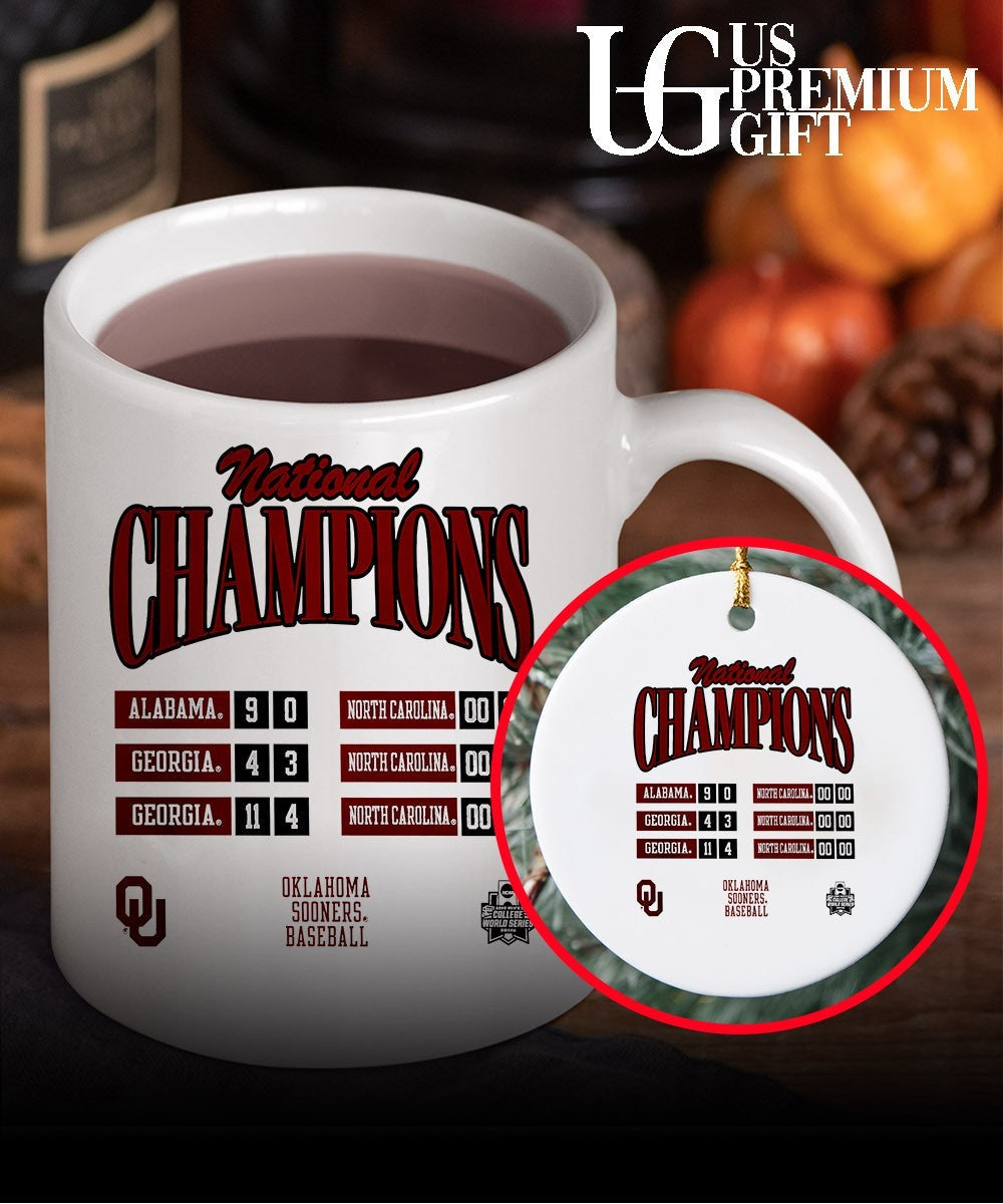 Oklahoma Sooners NCAA College World Series National Champions Scoreboard shirt Unisex