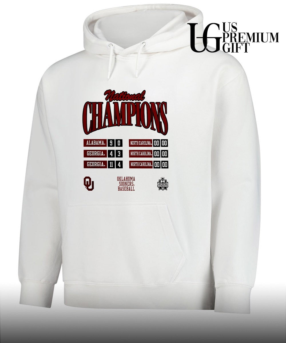Oklahoma Sooners NCAA College World Series National Champions Scoreboard shirt Unisex