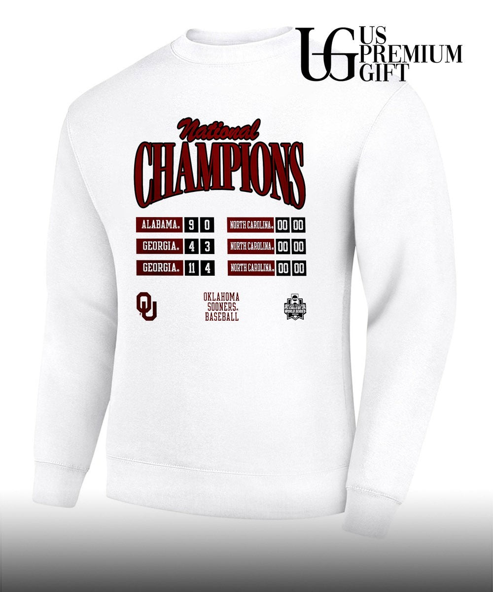 Oklahoma Sooners NCAA College World Series National Champions Scoreboard shirt Unisex