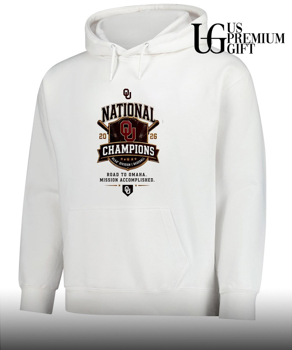 Oklahoma Sooners NCAA Division I Baseball National Champions 2026 Road to Omaha shirt Unisex