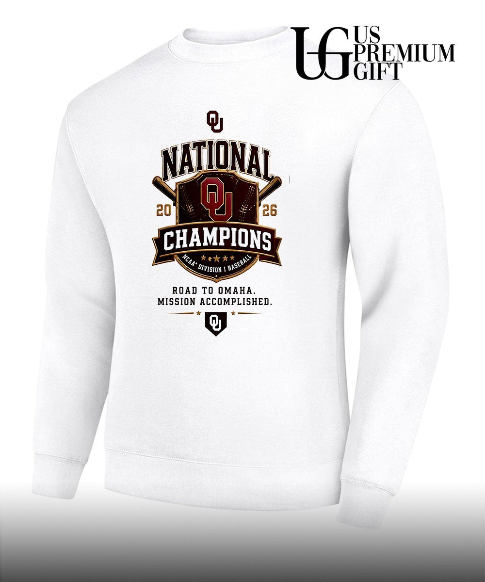 Oklahoma Sooners NCAA Division I Baseball National Champions 2026 Road to Omaha shirt Unisex