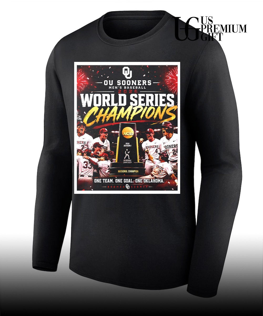 Oklahoma Sooners NCAA Men’s Baseball 2026 World Series Champions One Team Goal shirt Unisex