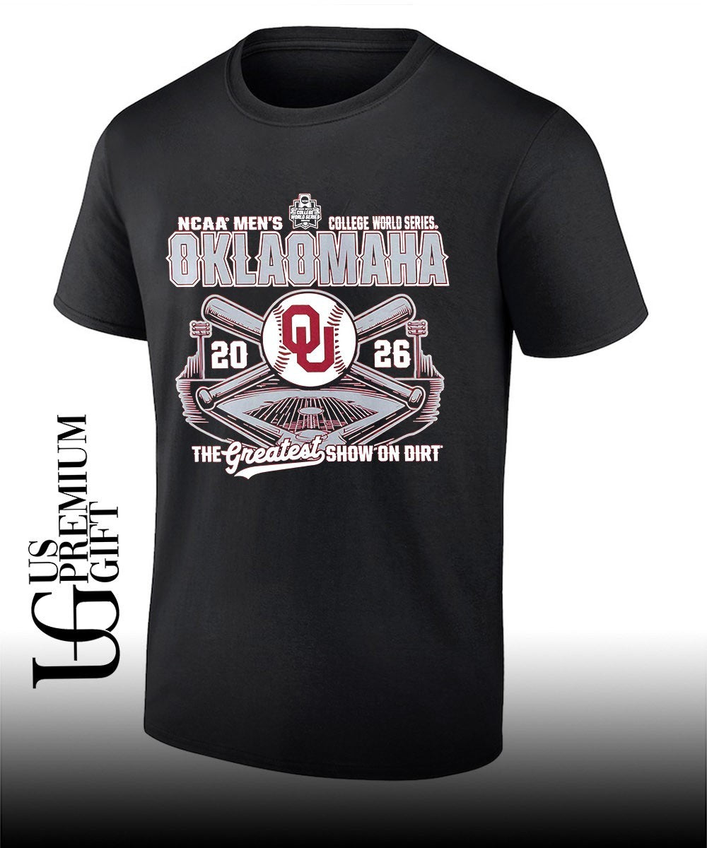 Oklahoma Sooners NCAA Men’s College World Series Oklamaha 2026 The Greatest Show on Dirt shirt