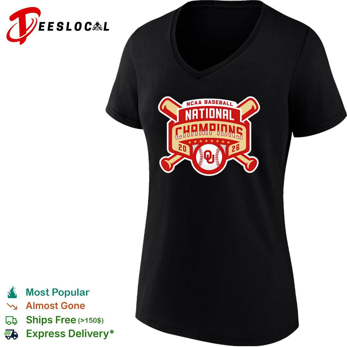 Oklahoma Sooners NCAA baseball national champions 2026 red ribbon shirt Unisex