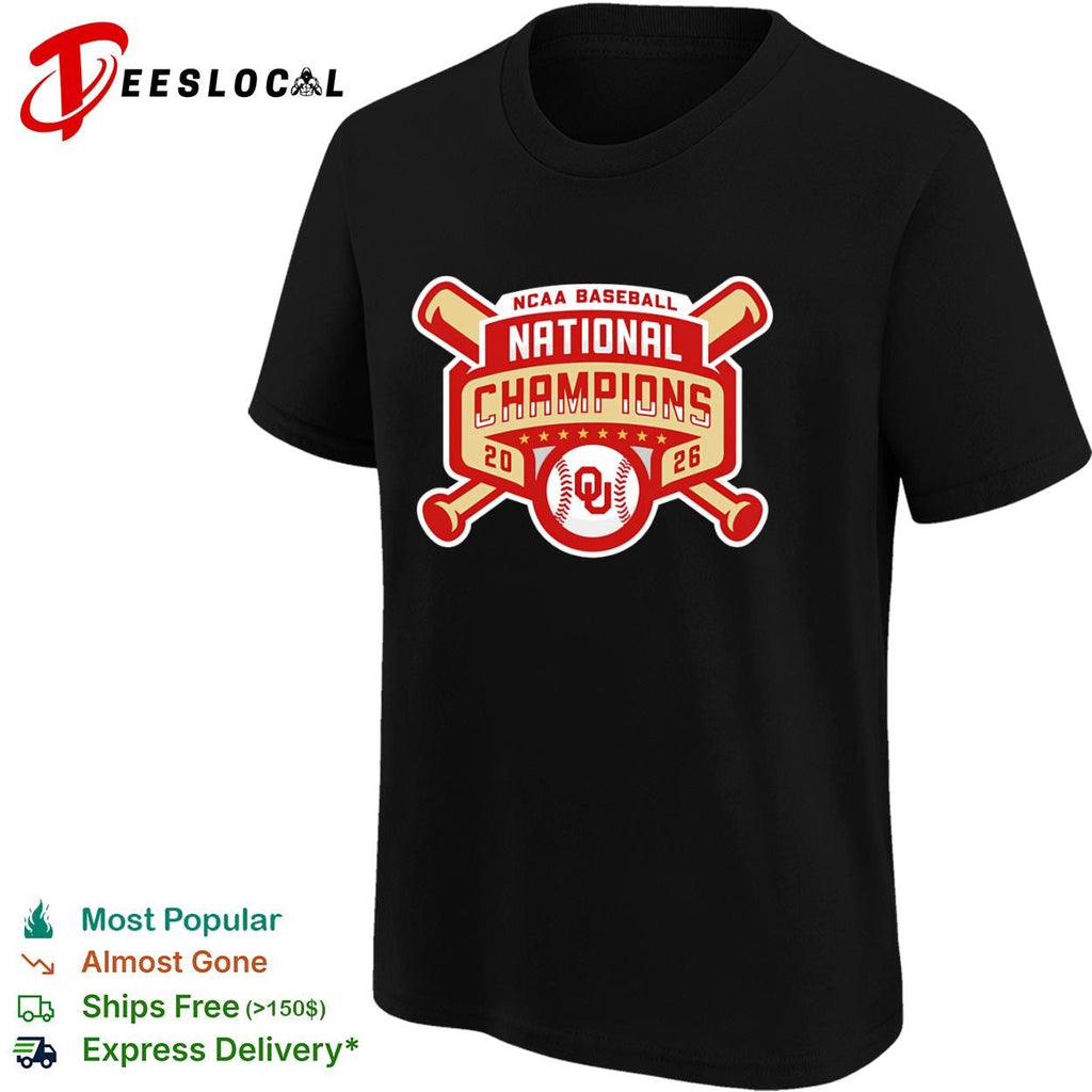 Oklahoma Sooners NCAA baseball national champions 2026 red ribbon shirt Unisex