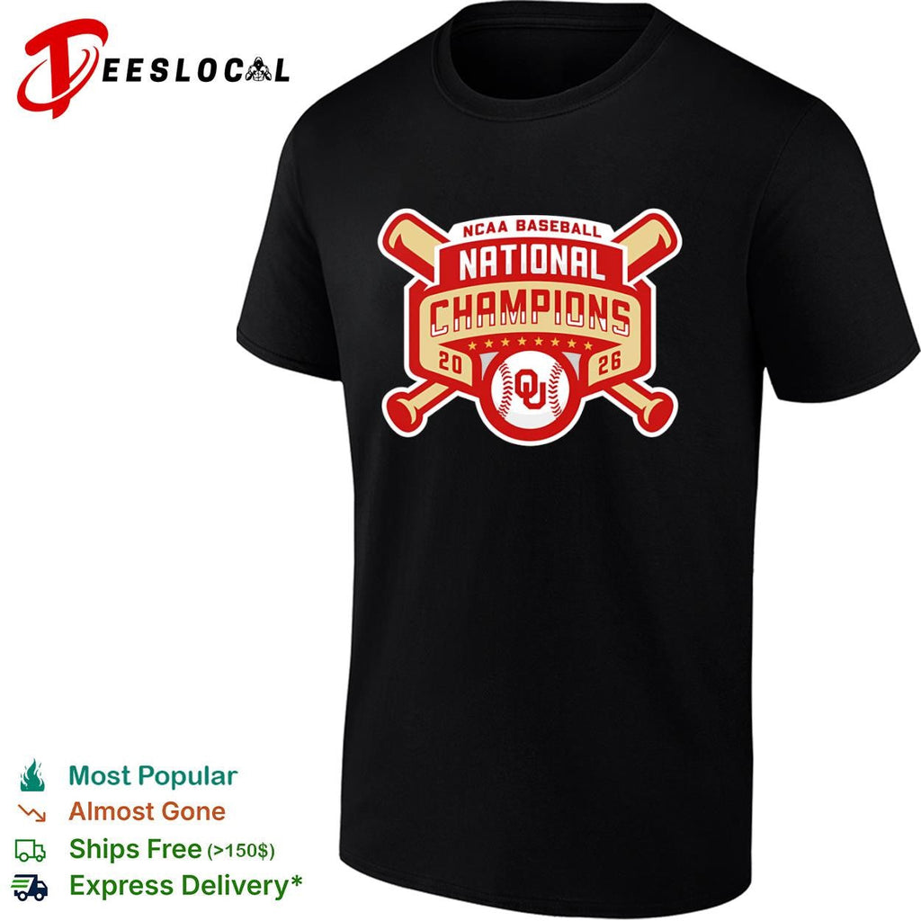 Oklahoma Sooners NCAA baseball national champions 2026 red ribbon shirt Unisex