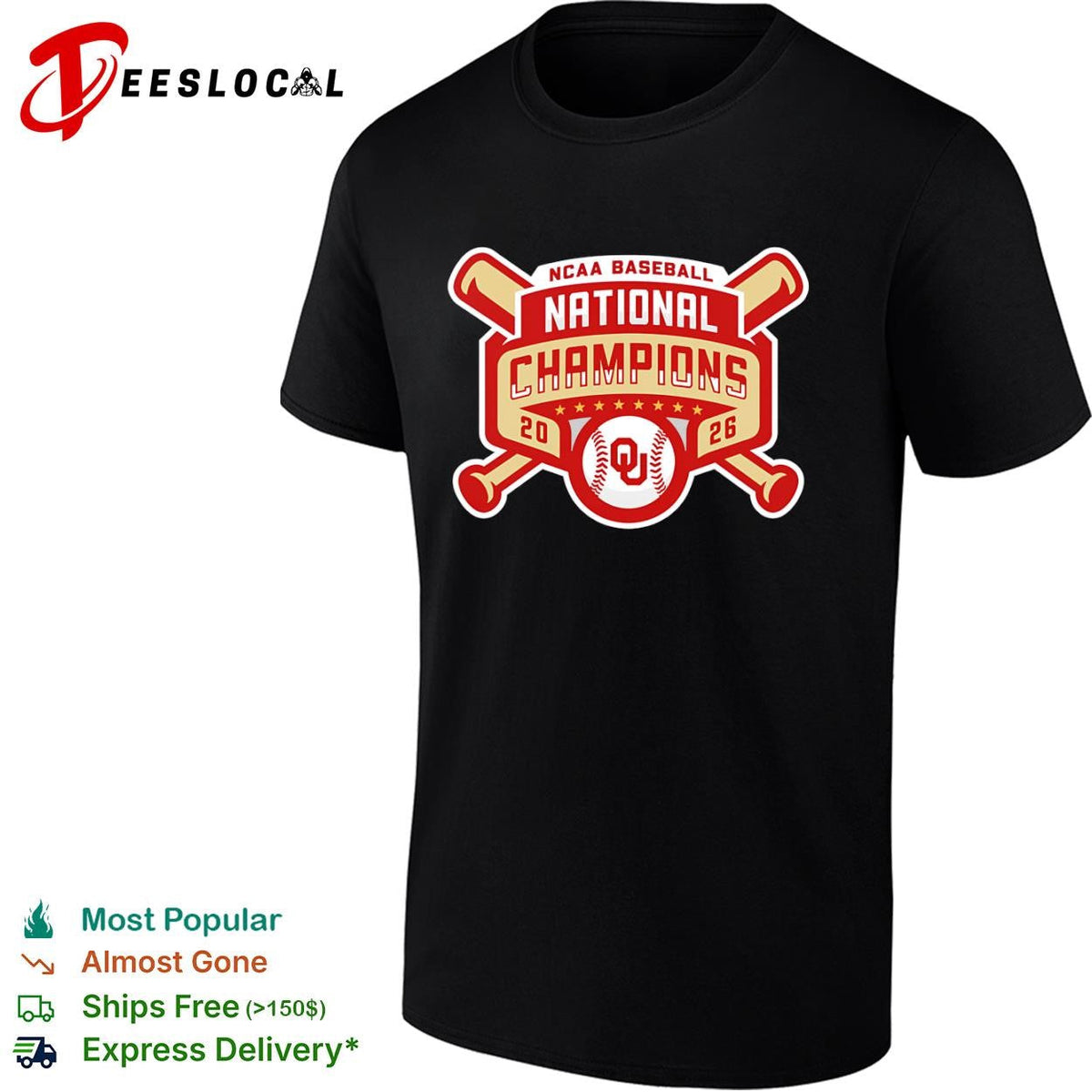 Oklahoma Sooners NCAA baseball national champions 2026 red ribbon shirt Unisex
