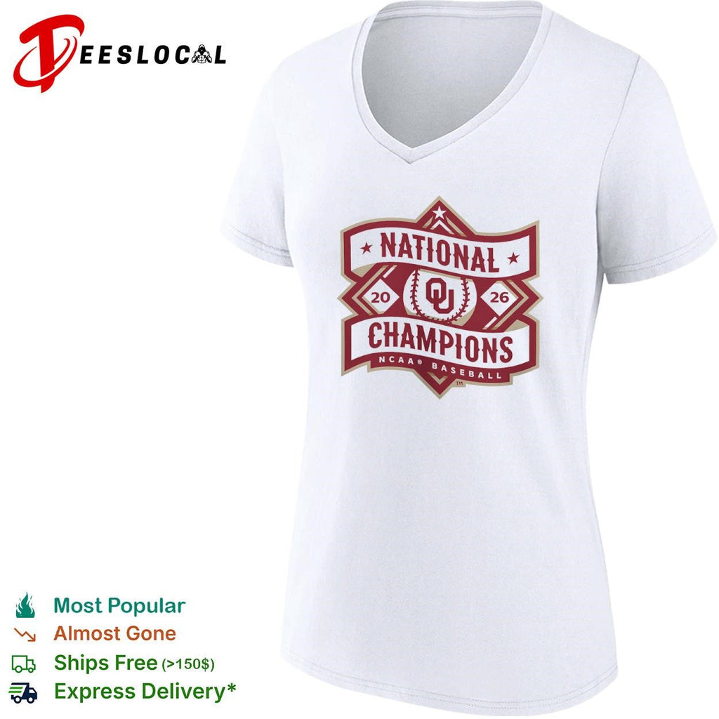 Oklahoma Sooners National Champions 20 26 NCAA Baseball logo shirt Unisex