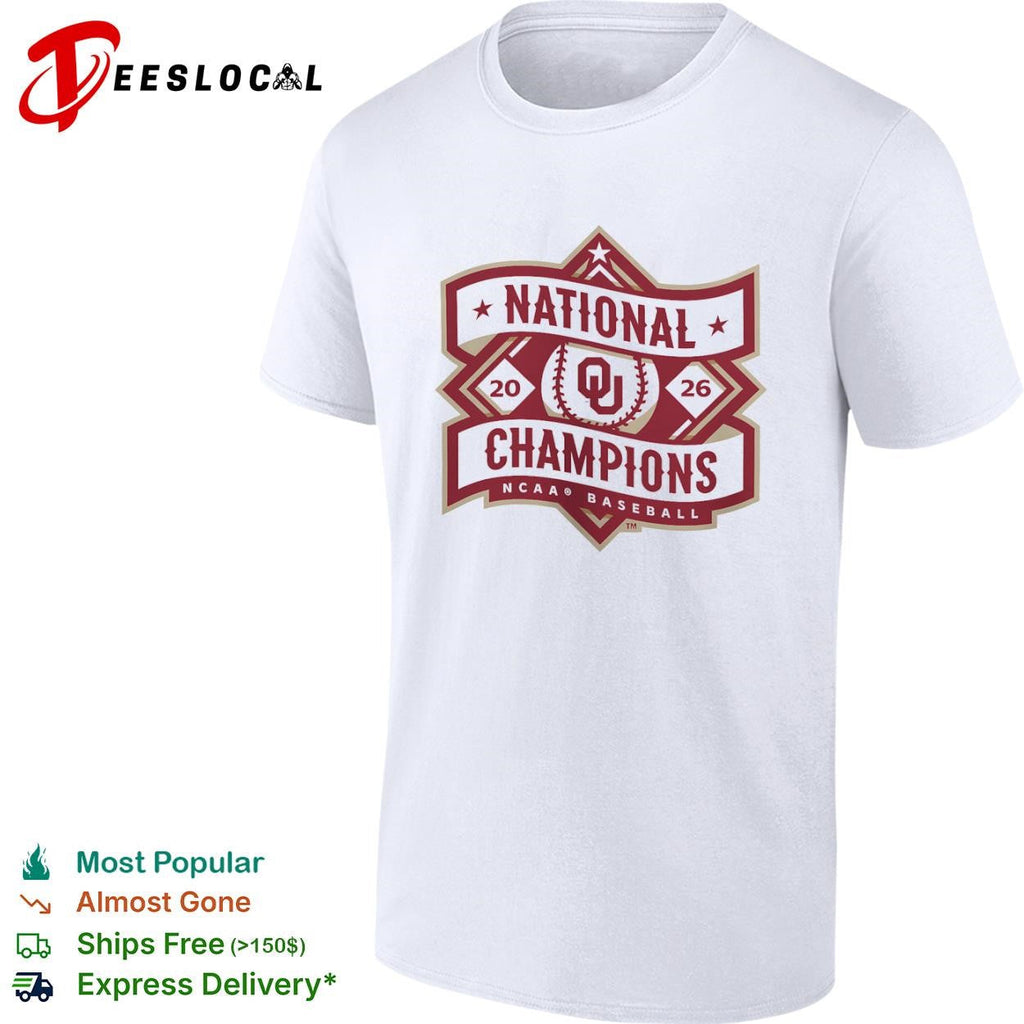 Oklahoma Sooners National Champions 20 26 NCAA Baseball logo shirt Unisex